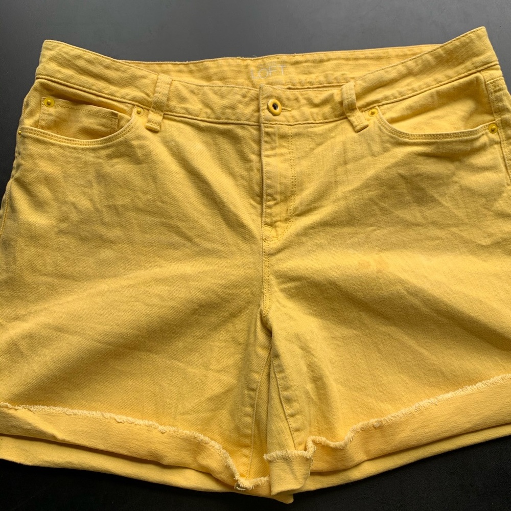 Ann Taylor Loft Short Yellow Denim Shorts.